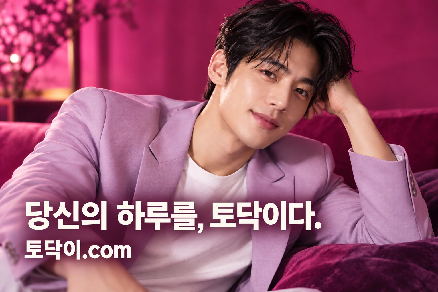 편안한 표정의 브랜드 연출 남성 모델