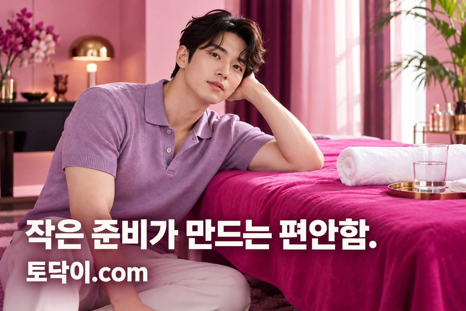 편안한 휴식을 표현한 브랜드 연출 남성 모델