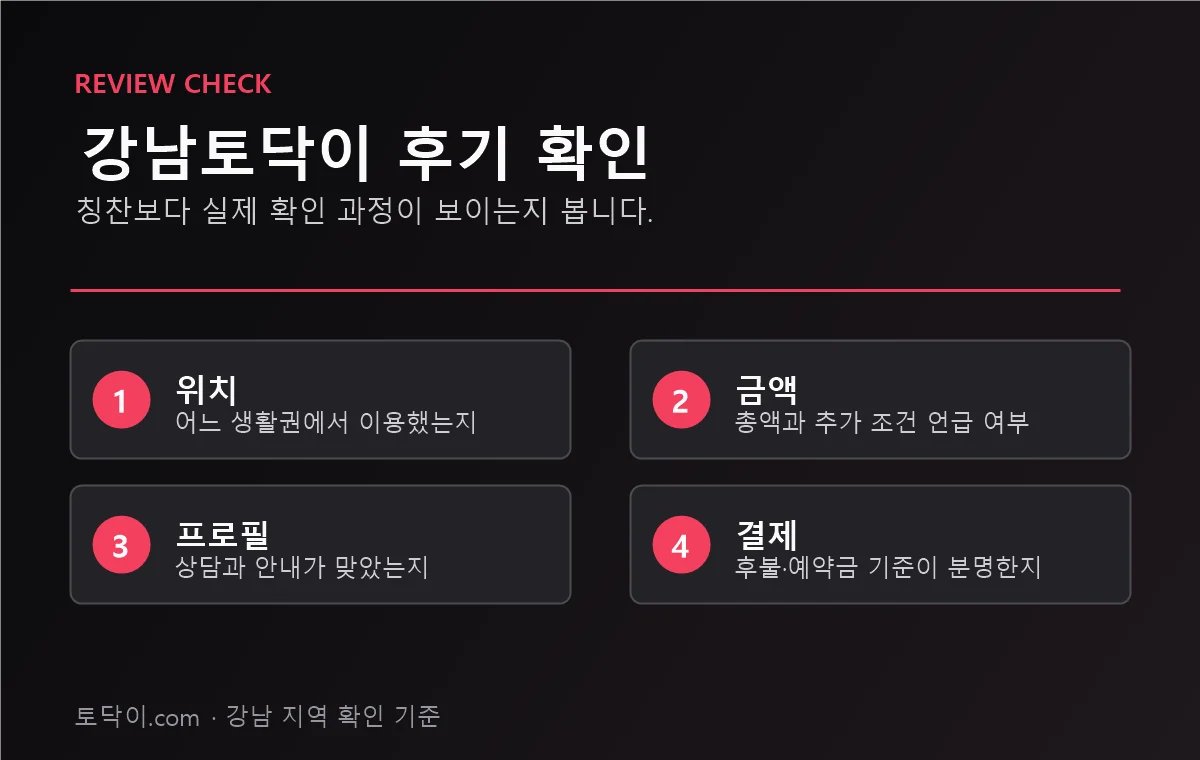 강남토닥이 후기에서 위치 가격 프로필 결제 기준을 확인하는 방법